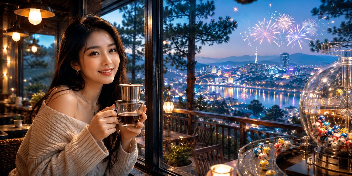 Người dùng tại Đà Lạt thư giãn với cà phê và tham gia xổ số trực tuyến